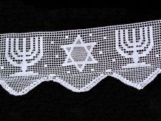 Cotton bobbin lace 75140, width 156 mm, white