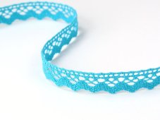 Cotton bobbin lace 75259, width 17 mm, turquoise