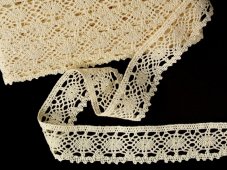 Cotton bobbin lace 75364, width 45 mm, ecru mercerized