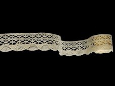 Cotton bobbin lace 75077, width 32 mm, ecru