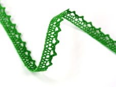 Cotton bobbin lace 75633, width 10 mm, grass green