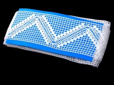 Cotton bobbin lace insert 75141, width 77 mm, white