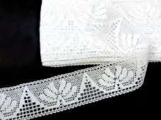 Cotton bobbin lace insert 75273, width 58 mm, white