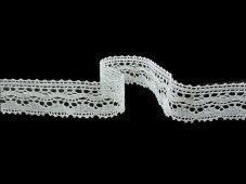 Linen bobbin lace 75202, width 30 mm, cream