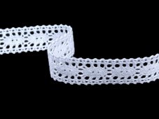 Cotton bobbin lace insert 75393, width 22 mm, white
