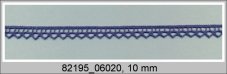 Cotton bobbin lace 82195, width 10 mm, ocean blue