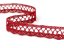 Cotton bobbin lace 75428, width 18 mm, cranberry