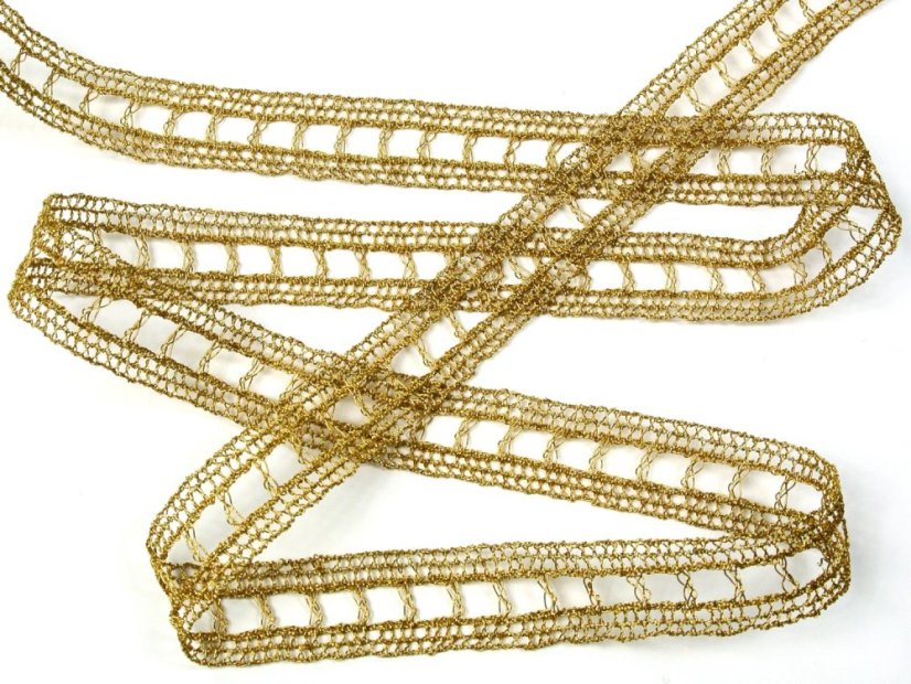 Paličkovaná  krajka 75281 (Lurex zlatý)