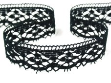 Cotton bobbin lace 82168, width 35 mm, black