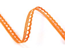 Cotton bobbin lace 73012, width 10 mm, orange