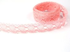 Cotton bobbin lace 75133, width 19 mm, pink