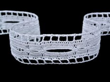Cotton bobbin lace 75515, width 35 mm, white