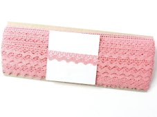 Cotton bobbin lace 75259, width 17 mm, pink