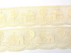 Cotton bobbin lace 75157, width 73 mm, ecru