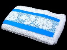 Cotton bobbin lace insert 75075, width 57 mm, white