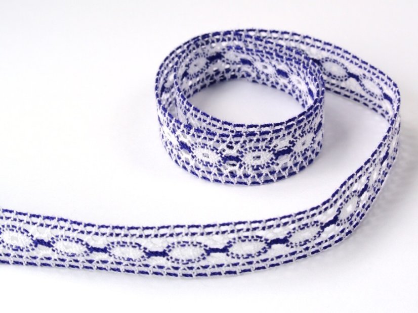 Paličkovaná  vsadka 75305 (bílá/purpurová)
