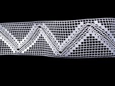 Cotton bobbin lace insert 75141, width 77 mm, white