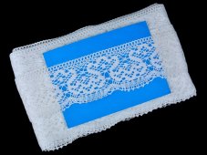 Cotton bobbin lace 81917, width 70 mm, white