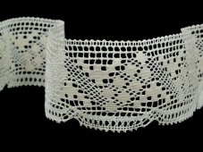 Cotton bobbin lace 81232, width 69 mm, raw