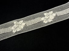 Cotton bobbin lace insert 75564, width 70 mm, ecru