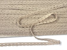 Cotton bobbin lace 75641, width 8mm,  100%PES beige