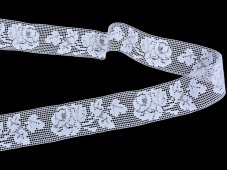 Cotton bobbin lace insert 75605, width 35 mm, white