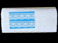 Cotton bobbin lace 82167, width 28 mm, white mercerized