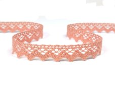Cotton bobbin lace 75259, width 17 mm, salmon