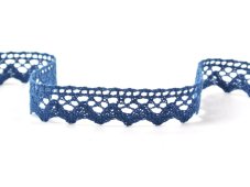 Cotton bobbin lace 75259, width 17 mm, ocean blue