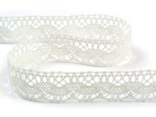 Cotton bobbin lace 73007, width 30 mm, (100% PESs ecru)