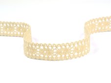 Cotton bobbin lace insert 75393, width 22 mm, ecru