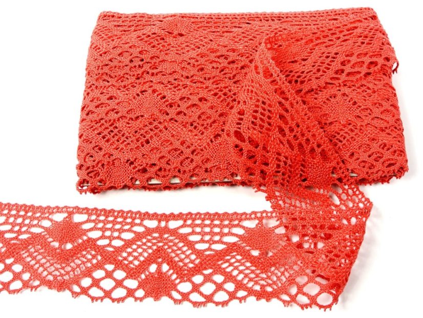 Paličkovaná  krajka 75572 (sv.červená korálová)