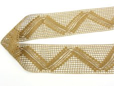 Cotton bobbin lace insert 82348, width 73 mm, chocolate