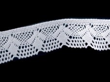 Cotton bobbin lace 75098, width 45 mm, white