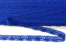 Cotton bobbin lace 75395, width 16 mm, royal blue