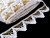 Cotton bobbin lace 75221, width 65 mm, white/ Lurex gold
