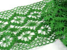 Cotton bobbin lace insert 75036, width 100 mm, grass green