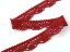 Cotton bobbin lace 75423, width 26 mm, dark wine