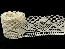 Cotton bobbin lace 75572, width 65 mm, ecru