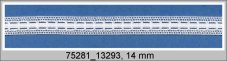 Cotton bobbin lace insert 75281, width 14 mm, white/ white ribbon