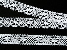 Cotton bobbin lace 75621, width 17 mm, white