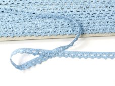 Cotton bobbin lace 75361, width 9 mm, light blue