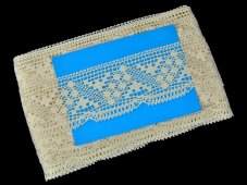 Cotton bobbin lace 81232, width 69 mm, raw