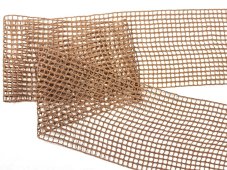 Cotton bobbin lace insert 75322, width 92 mm, terracotta