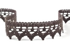 Cotton bobbin lace 82341, width 45 mm, dark brown