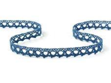 Cotton bobbin lace 75361, width 9 mm, ocean blue