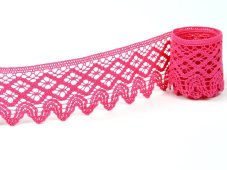 Cotton bobbin lace 75234, width 54 mm, fuchsia