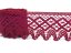 Cotton bobbin lace 75293, width 68 mm, cranberry