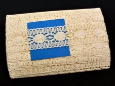 Cotton bobbin lace insert 75249, width 48 mm, ecru