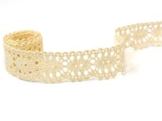 Cotton bobbin lace 75187, width 32 mm, ecru